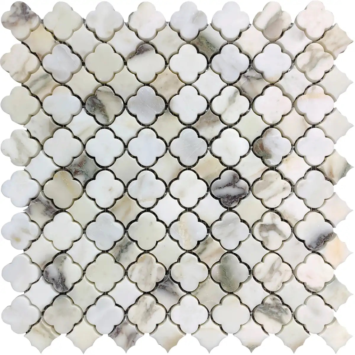 Calacatta Monet Petite Lantern Marble Mosaic Tile | Tile Club