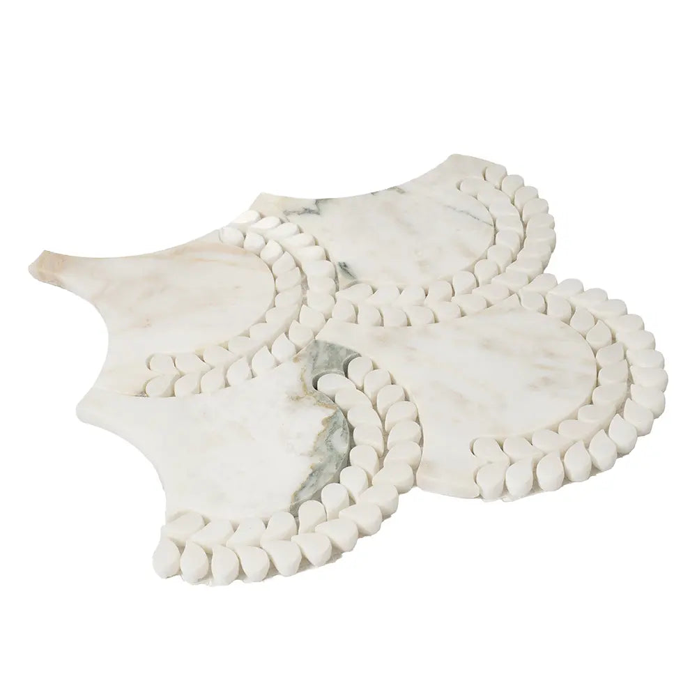 Helena Calacatta Monet and Thassos Marble Mosaic Tile | Tile Club