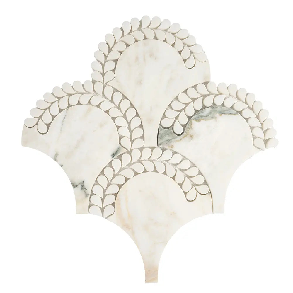 Helena Calacatta Monet and Thassos Marble Mosaic Tile | Tile Club