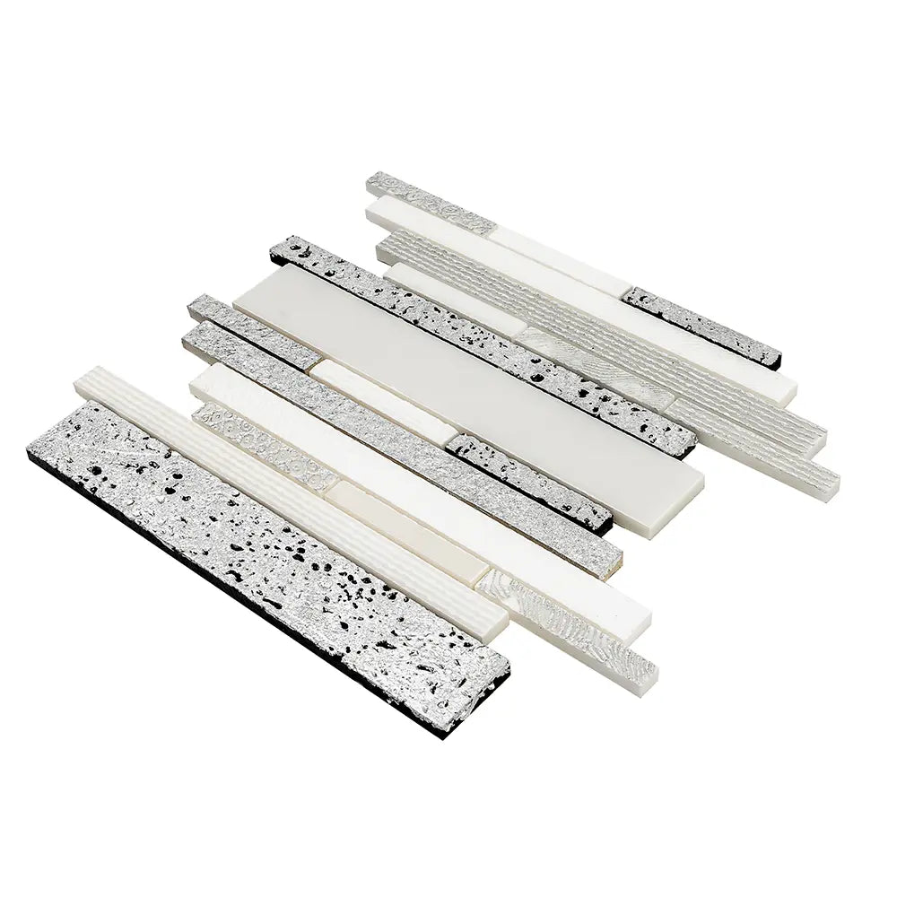 Silver White Matchstix Marble Mosaic Tile | Tile Club