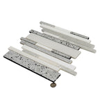 Silver White Matchstix Marble Mosaic Tile | Tile Club