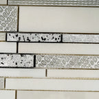 Silver White Matchstix Marble Mosaic Tile | Tile Club
