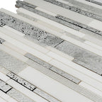 Silver White Matchstix Marble Mosaic Tile | Tile Club