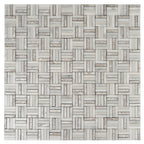 Silver White Sticks Marble Mosaic Tile | Tile Club