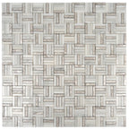 Silver White Sticks Marble Mosaic Tile | Tile Club