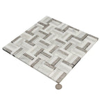 Silver White Sticks Marble Mosaic Tile | Tile Club