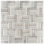 Silver White Sticks Marble Mosaic Tile | Tile Club