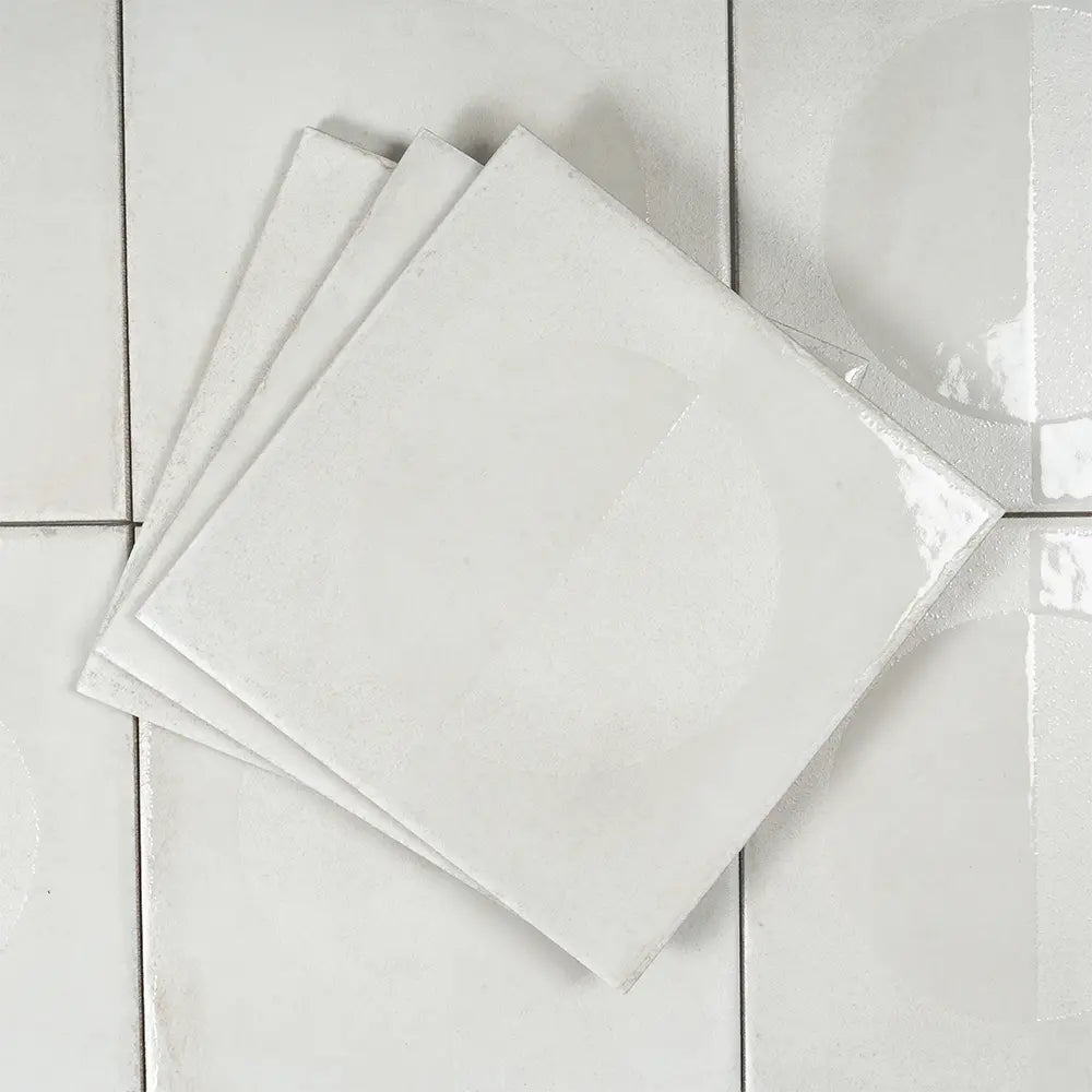 Formidus White Eclipse Square 8x8 Porcelain Tile | Tile Club