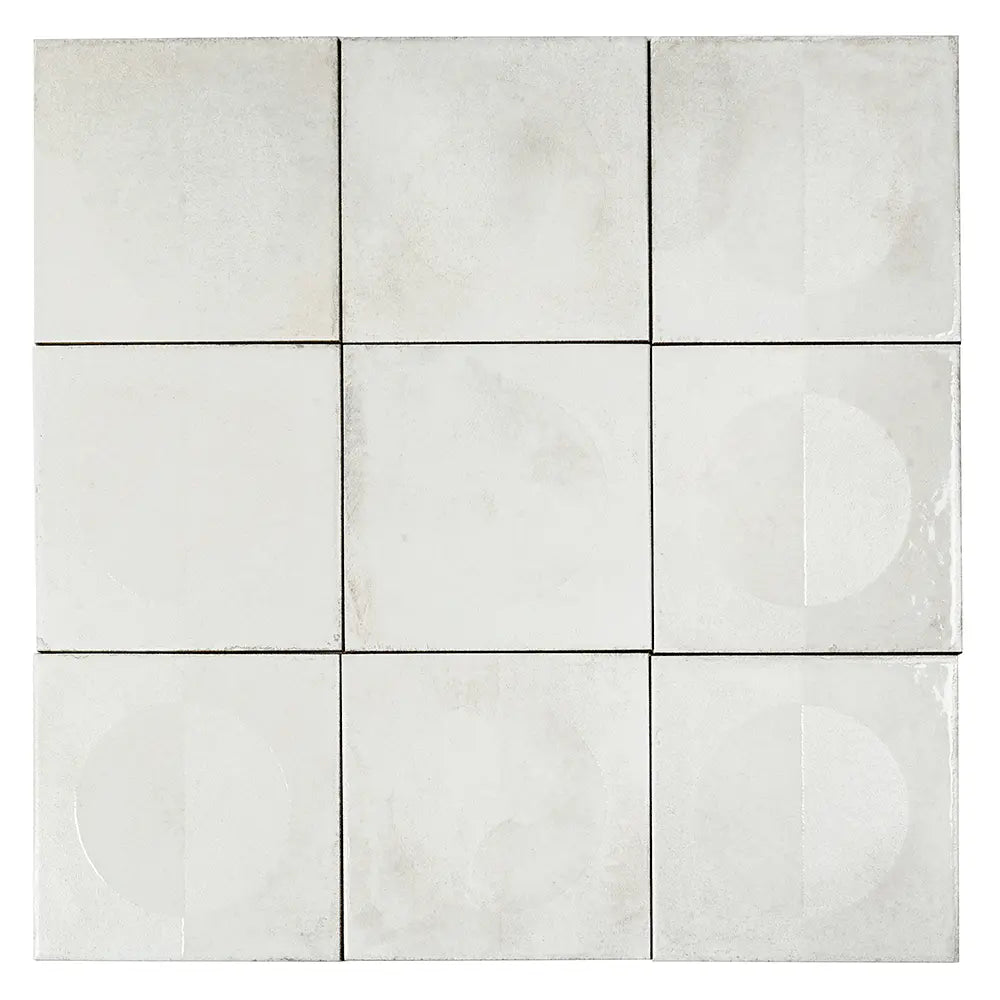 Formidus White Eclipse Square 8x8 Porcelain Tile | Tile Club