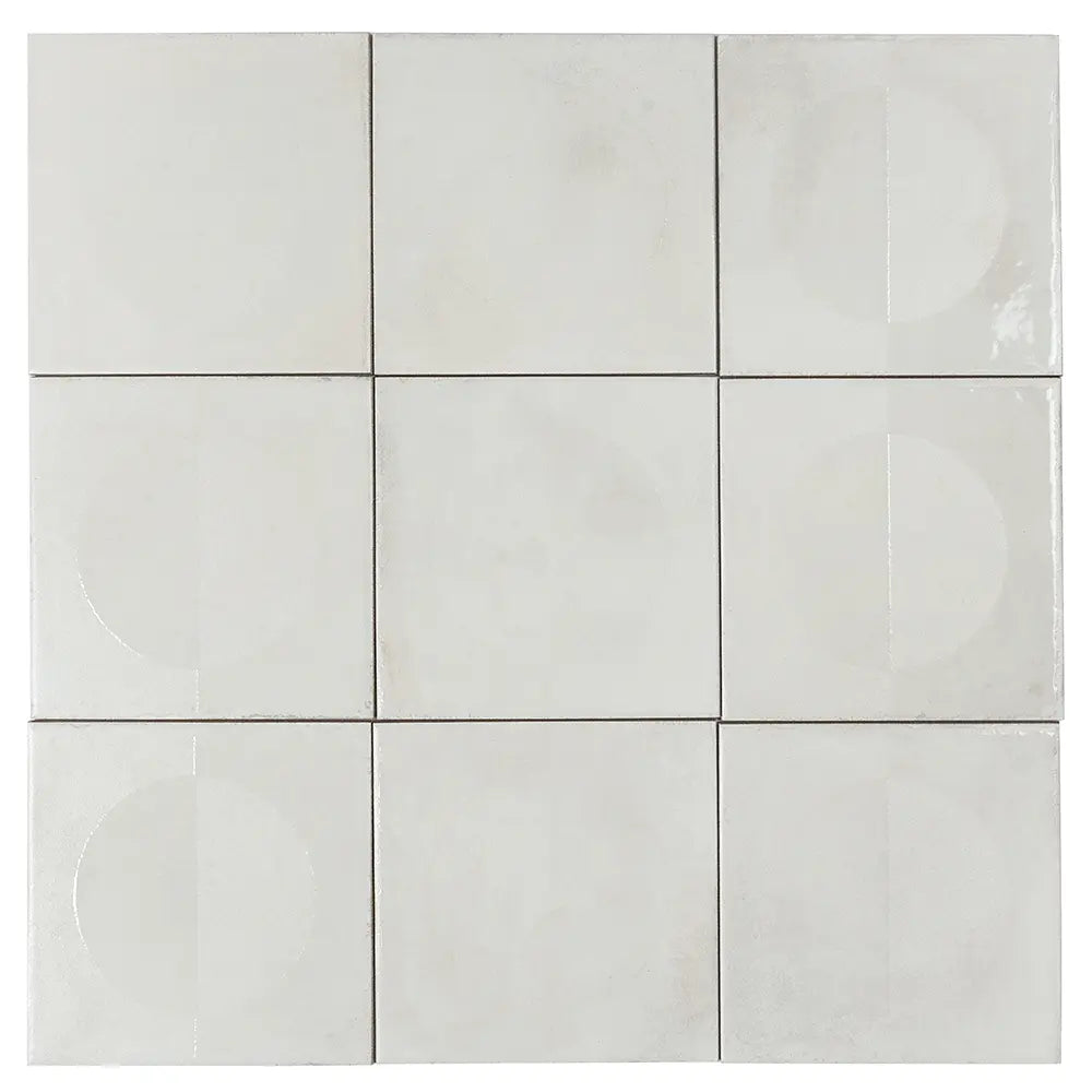 Formidus White Eclipse Square 8x8 Porcelain Tile | Tile Club