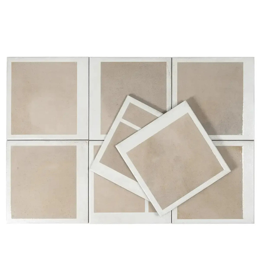 Formidus Taupe Deco Square 8x8 Porcelain Tile | Tile Club
