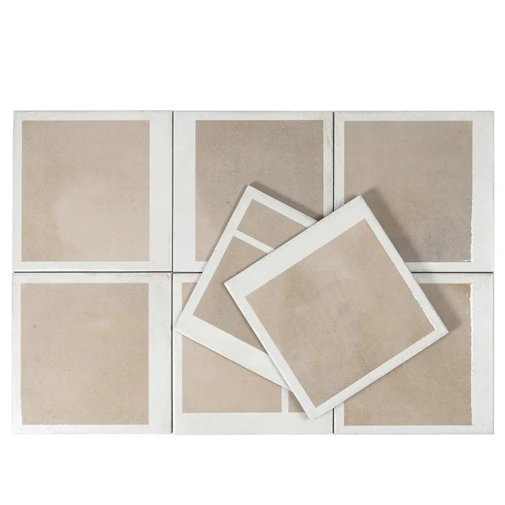 Formidus Taupe Deco Square 8x8 Porcelain Tile | Tile Club