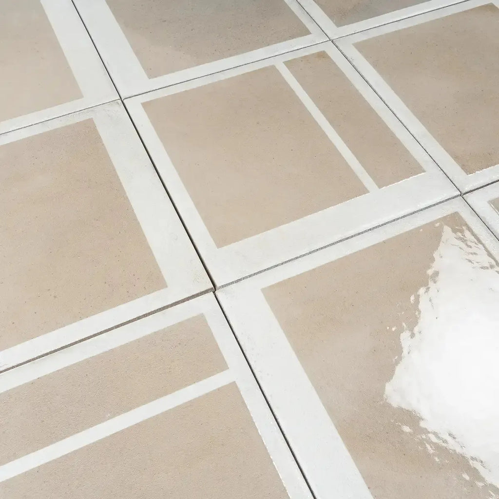 Formidus Taupe Deco Square 8x8 Porcelain Tile | Tile Club