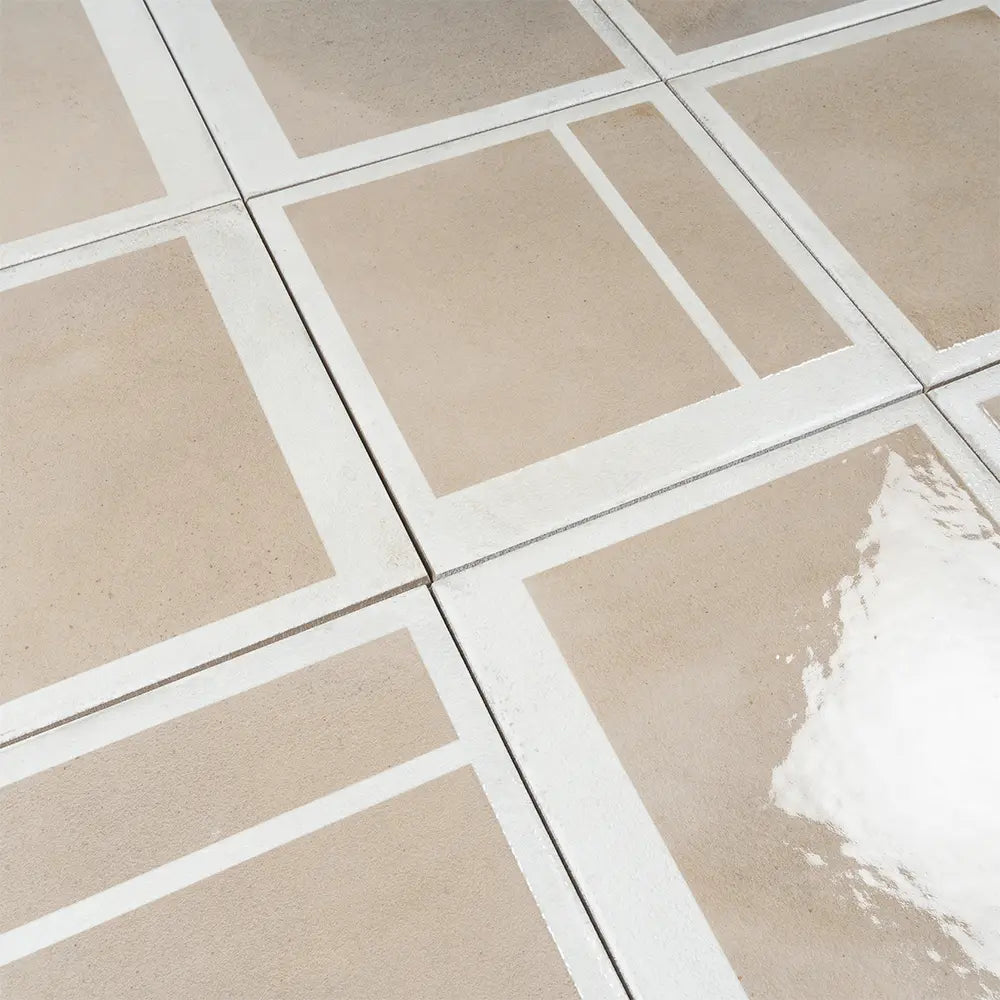 Formidus Taupe Deco Square 8x8 Porcelain Tile | Tile Club