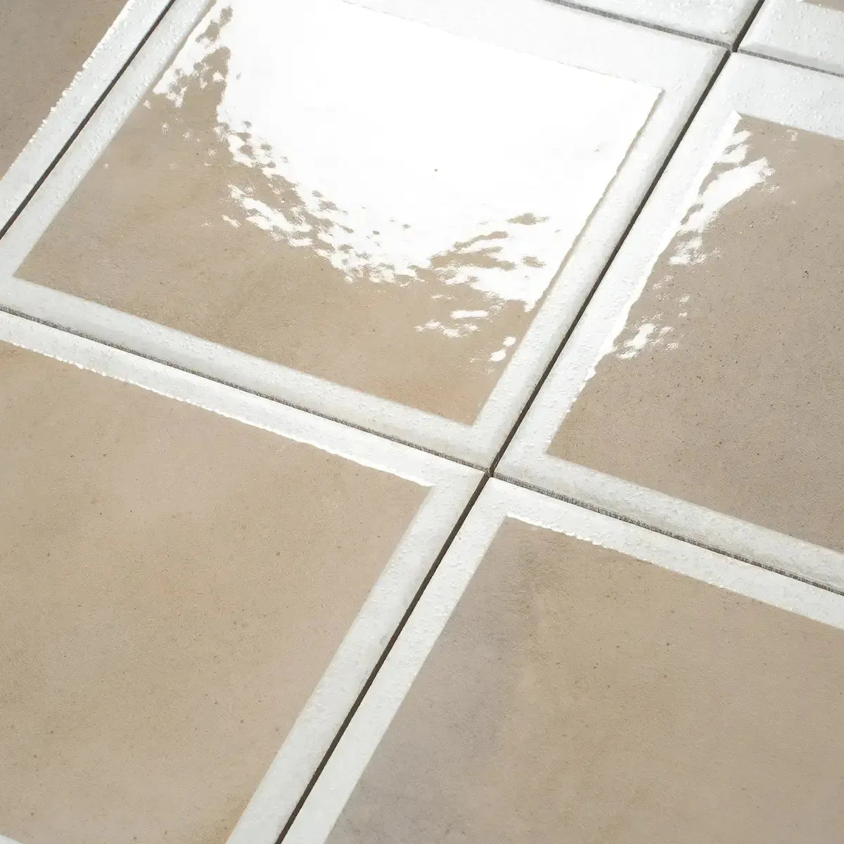 Formidus Taupe Deco Square 8x8 Porcelain Tile | Tile Club