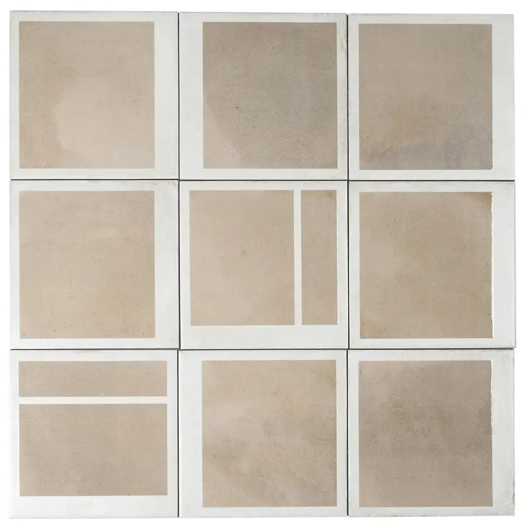 Formidus Taupe Deco Square 8x8 Porcelain Tile | Tile Club