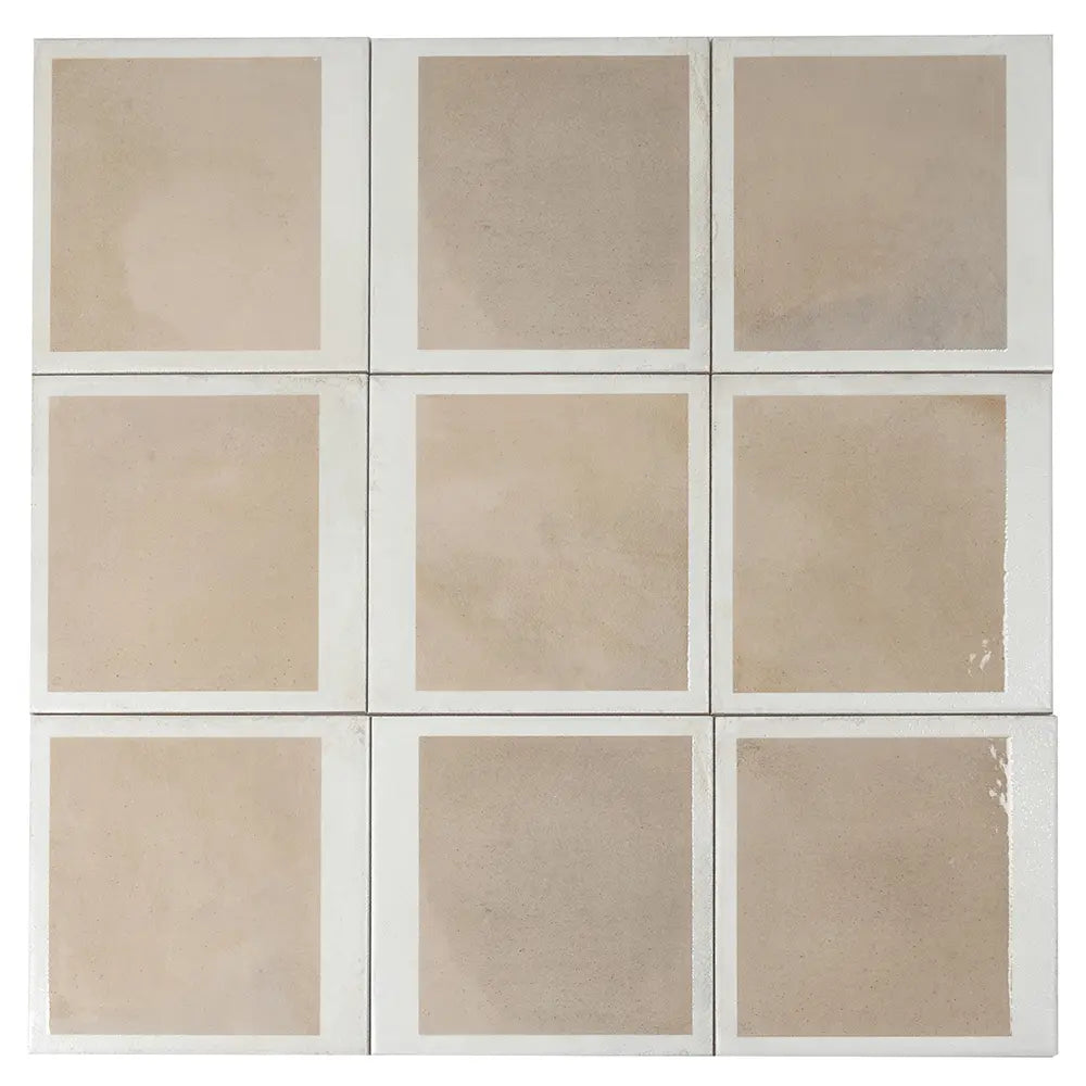 Formidus Taupe Deco Square 8x8 Porcelain Tile | Tile Club