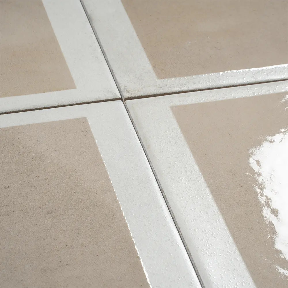 Formidus Taupe Deco Square 8x8 Porcelain Tile | Tile Club