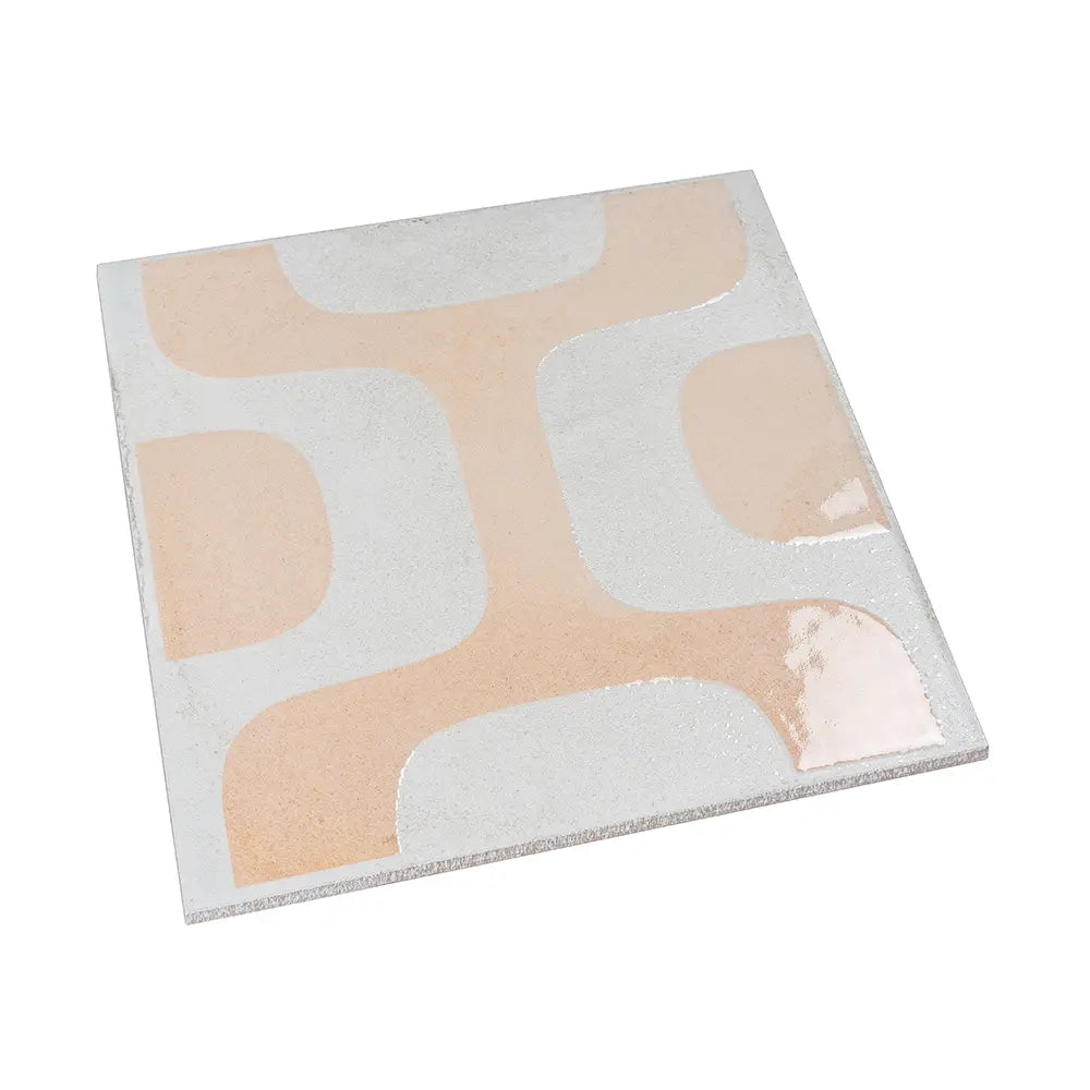 Formidus Terracotta Geo Deco Square 8x8 Porcelain Tile | Tile Club