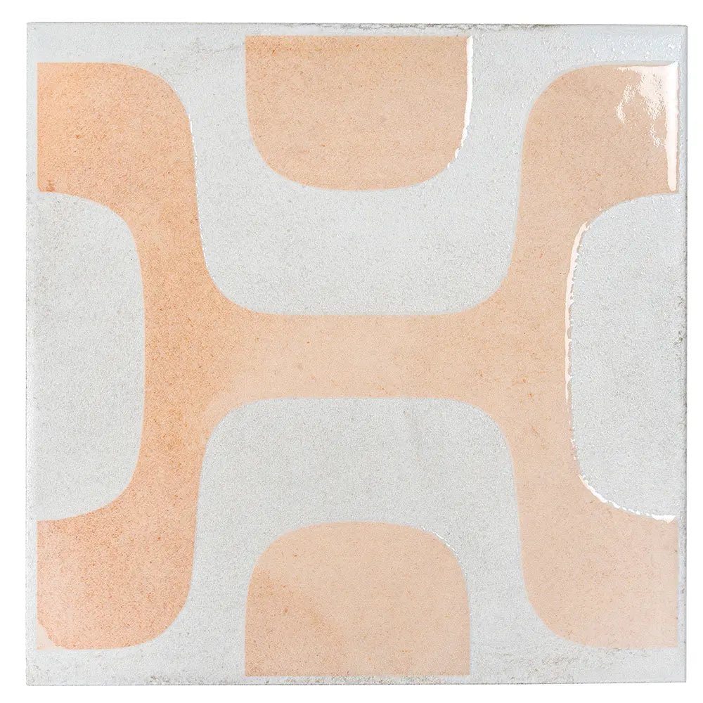 Formidus Terracotta Geo Deco Square 8x8 Porcelain Tile | Tile Club
