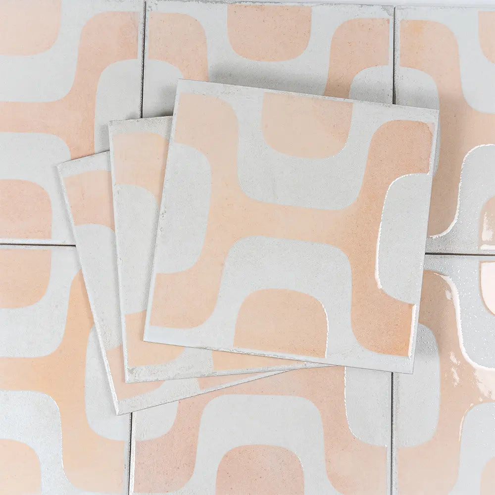 Formidus Terracotta Geo Deco Square 8x8 Porcelain Tile | Tile Club