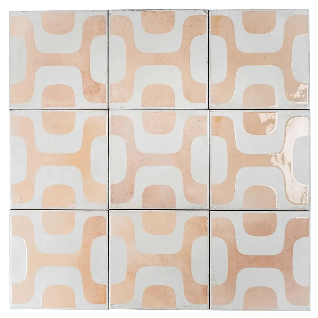 Formidus Terracotta Deco Square 8x8 Porcelain Tile | Tile Club