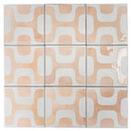 Formidus Terracotta Geo Deco Square 8x8 Porcelain Tile | Tile Club