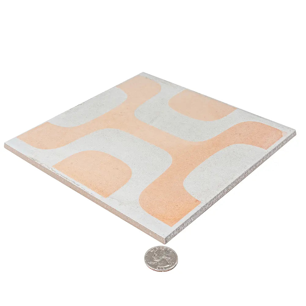 Formidus Terracotta Geo Deco Square 8x8 Porcelain Tile | Tile Club