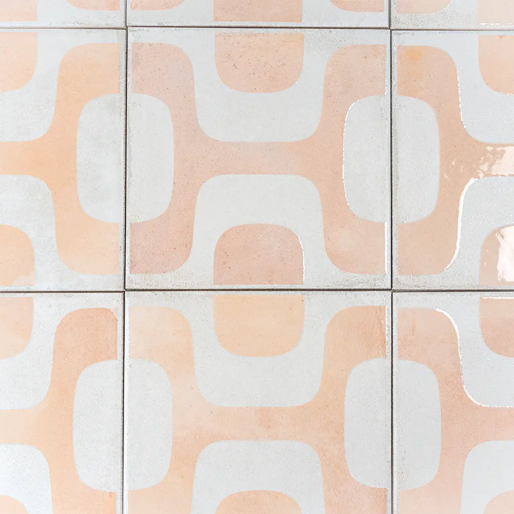 Formidus Terracotta Geo Deco Square 8x8 Porcelain Tile | Tile Club