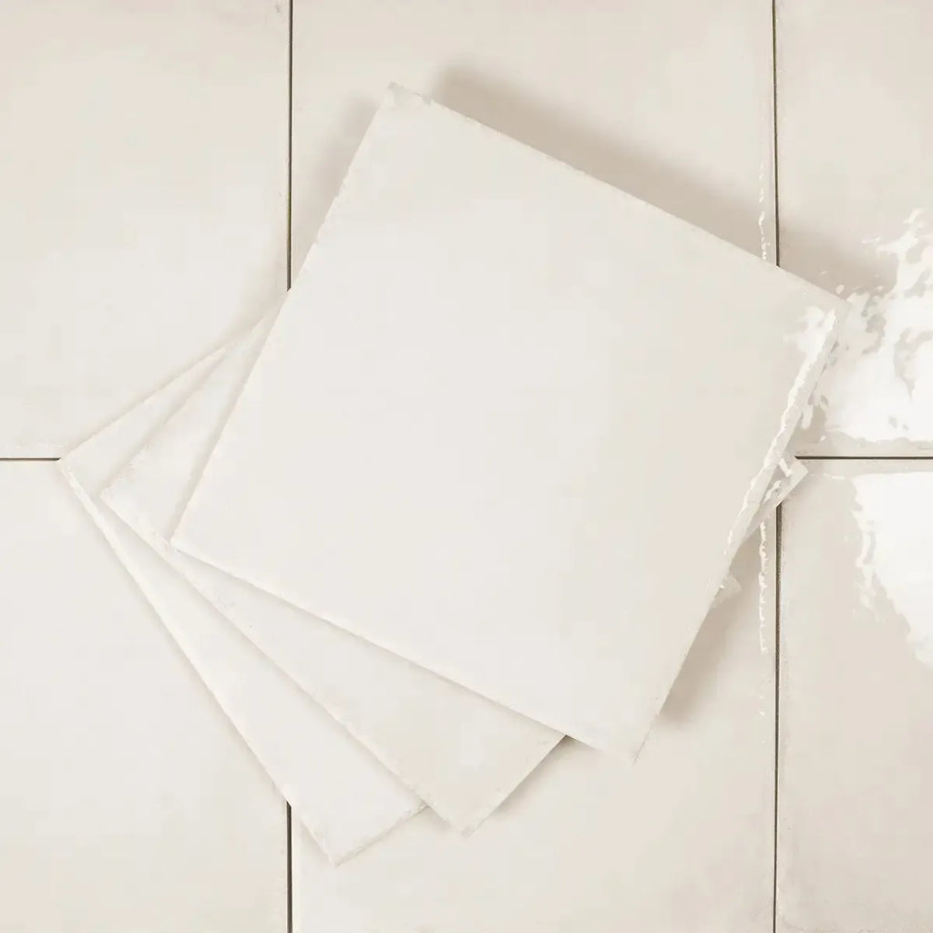 Formidus White Square 8x8 Porcelain Tile | Tile Club