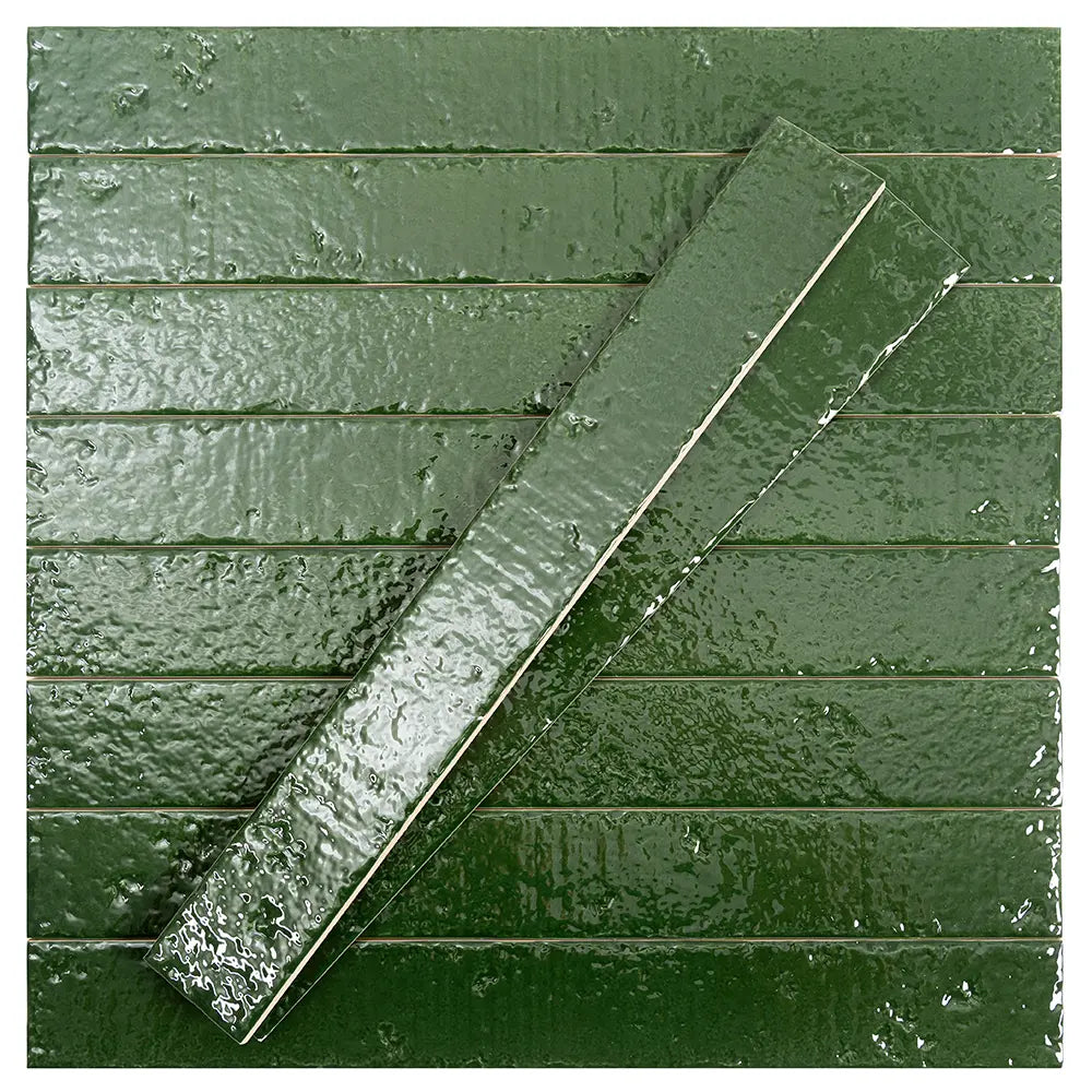 Colobric Green Brick 2x16 Ceramic Wall Tile | Tile Club