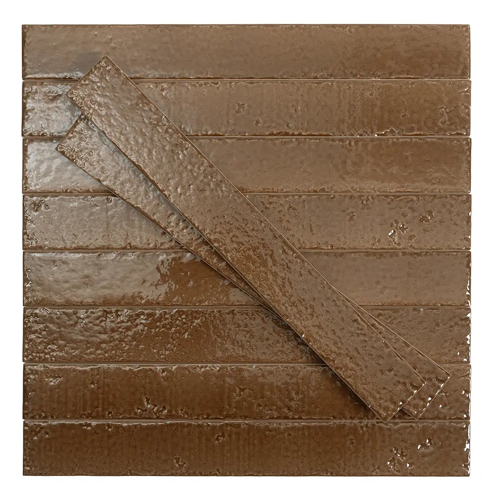 Colobric Brown Brick 2x16 Ceramic Wall Tile