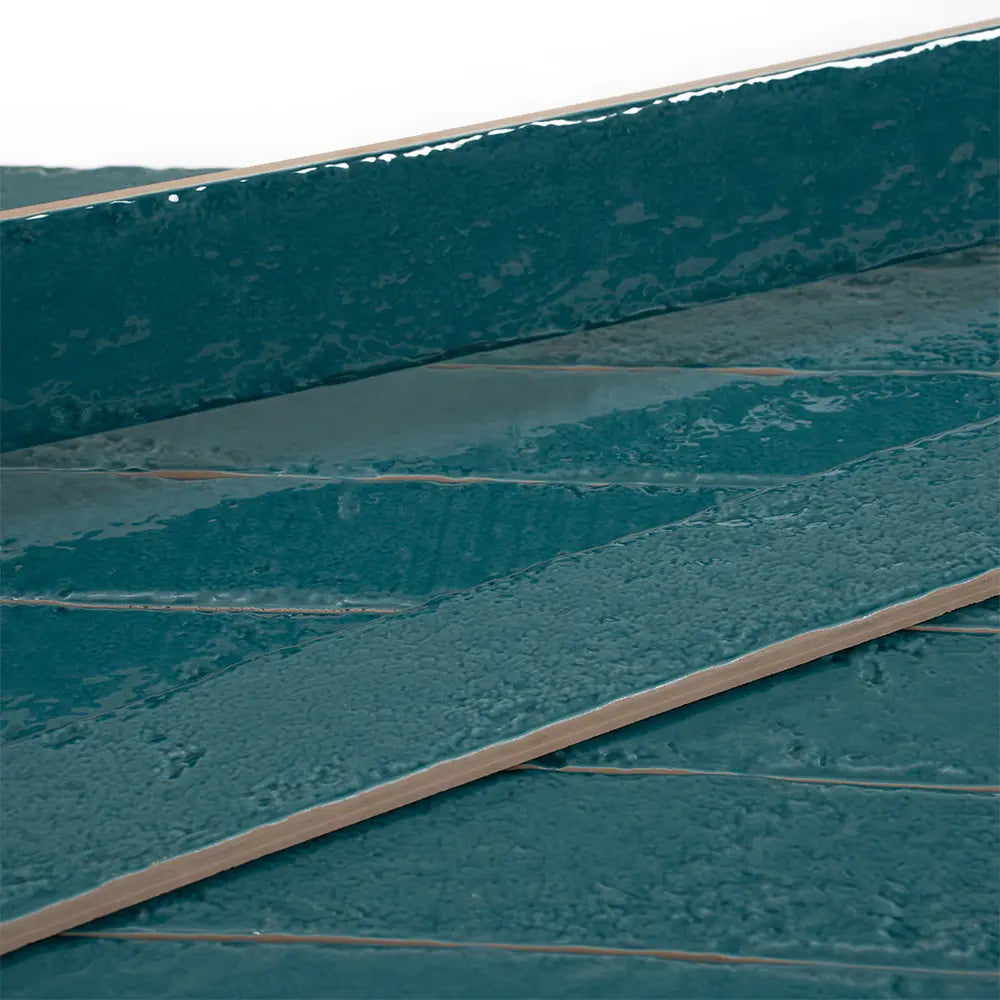 Colobric Bright Teal Brick 2x16 Ceramic Wall Tile | Tile Club