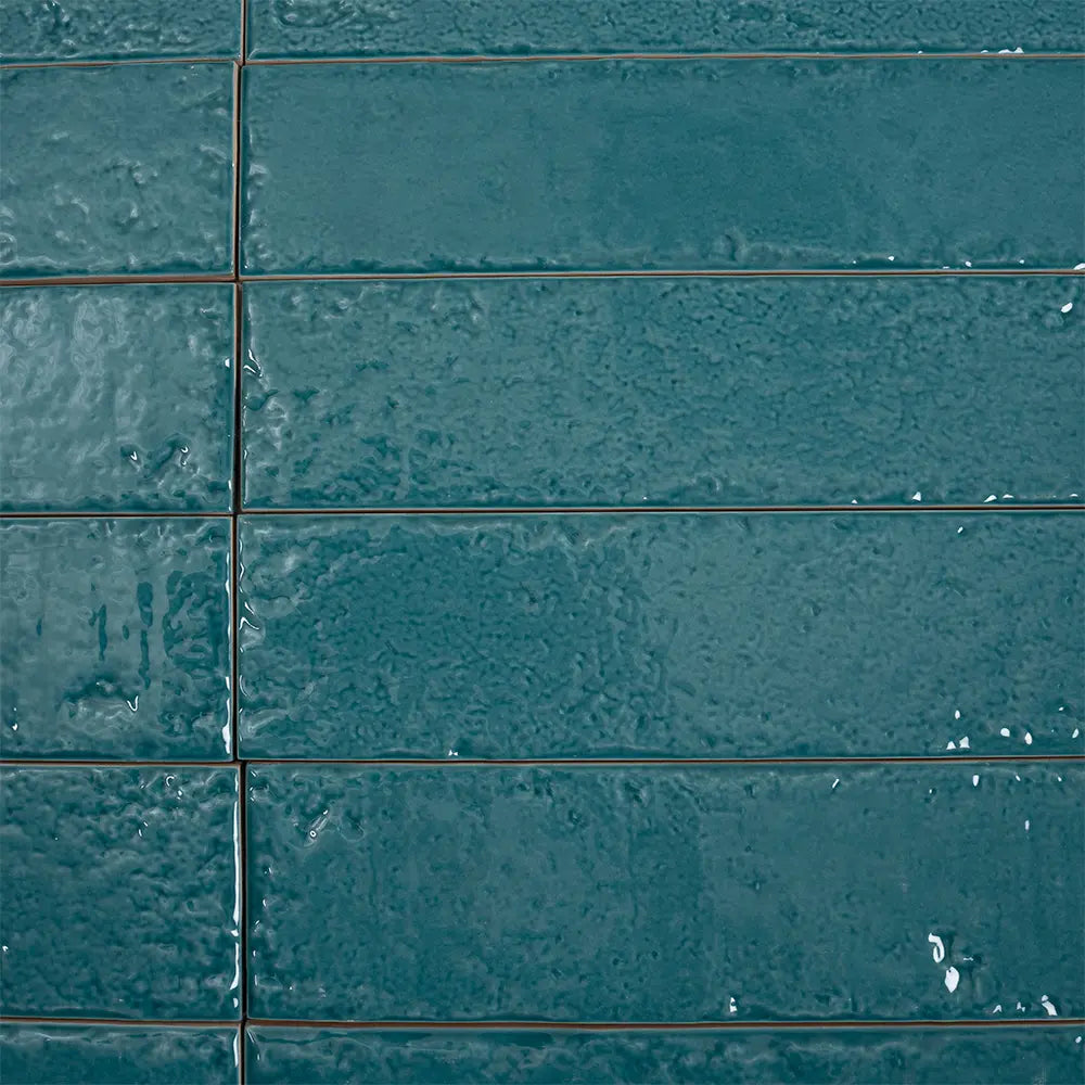 Colobric Bright Teal Brick 2x16 Ceramic Wall Tile | Tile Club
