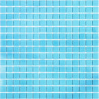 Baby Blue Squares Glass Pool Tile