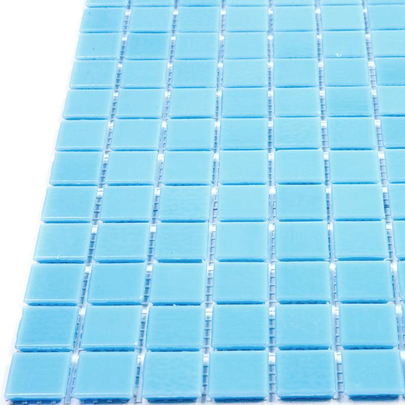 Baby Blue Squares Glass Pool Tile | Tile Club