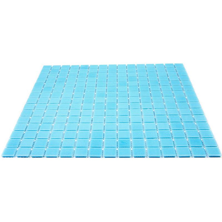 Baby Blue Squares Glass Pool Tile | Tile Club
