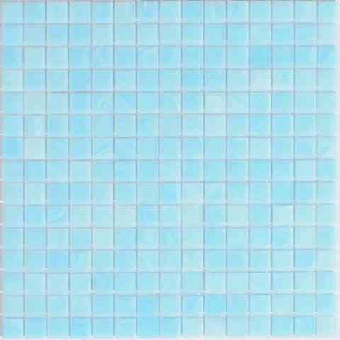 Baby Blue Swirls Squares Glass Pool Tile