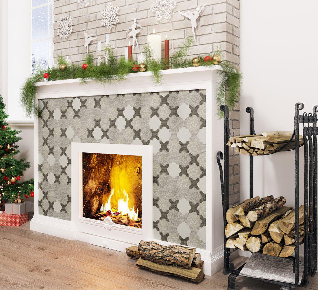 Babylon Mixed Star & Cross Etched Marble Mosaic Tile | Tile Club