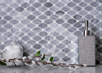 Bardiglio Octagon With Oriental White Dot Marble Mosaic Tile
