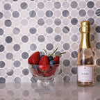 Bardiglio Penny Round & Carrara Dot Marble Mosaic Tile