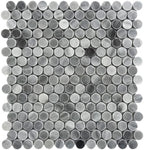 Bardiglio Penny Rounds Marble Polished Mosaic Tile | Tile Club