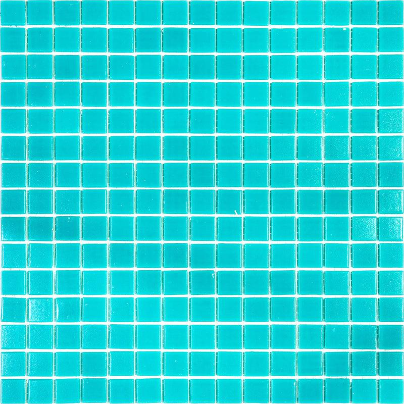 Beach Blue Squares Glass Pool Tile Sample