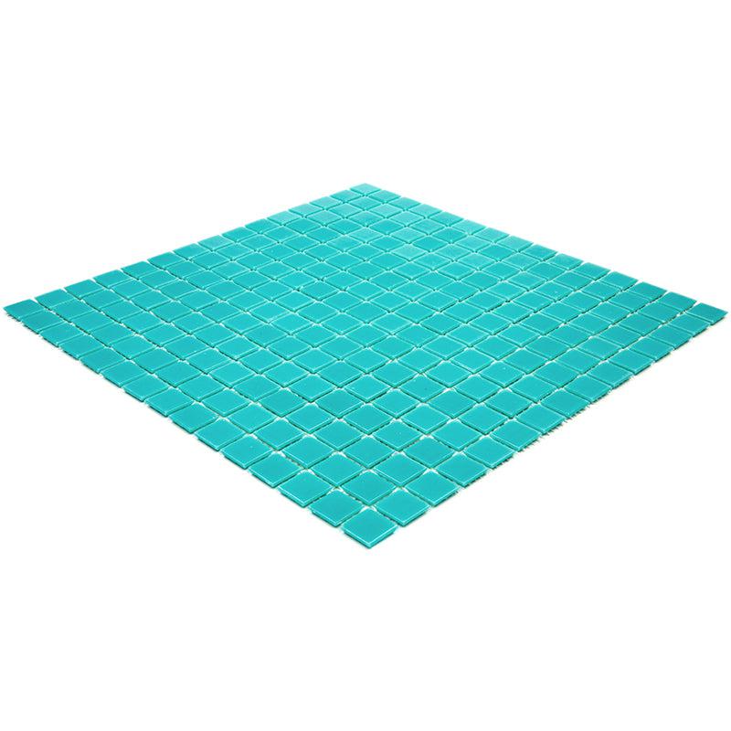 Beach Blue Squares Glass Pool Tile | Tile Club