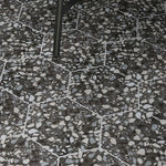 Black and White Chic Terrazzo Hex Porcelain Tile Patio Floor