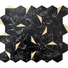 Black and Gold Hexagon Peel and Stick Tile