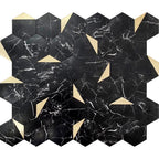 Black and Gold Hexagon Peel and Stick Tile | Tile Club