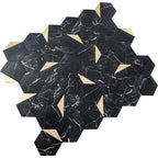 Black and Gold Hexagon Peel and Stick Tile | Tile Club
