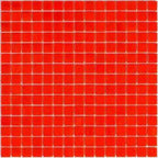 Blood Orange Squares Glass Pool Tile Sample