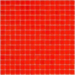 Blood Orange Squares Glass Pool Tile Sample